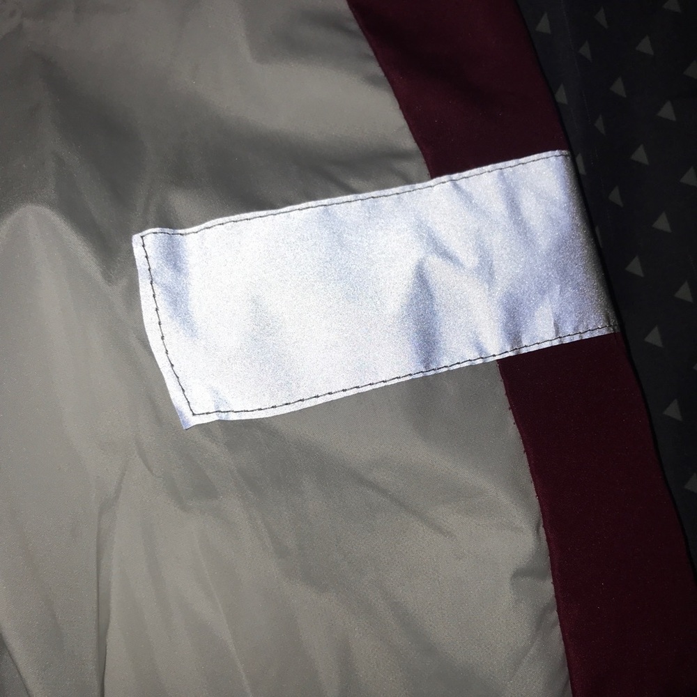 Red and white joggers